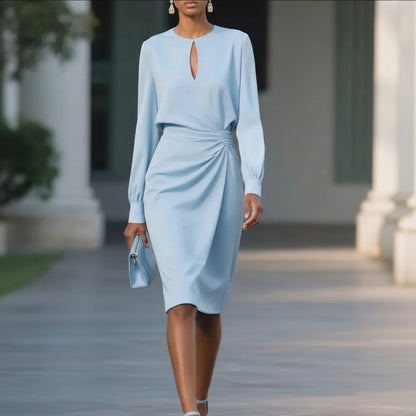 Sleek Midi Dress Long Sleeve
