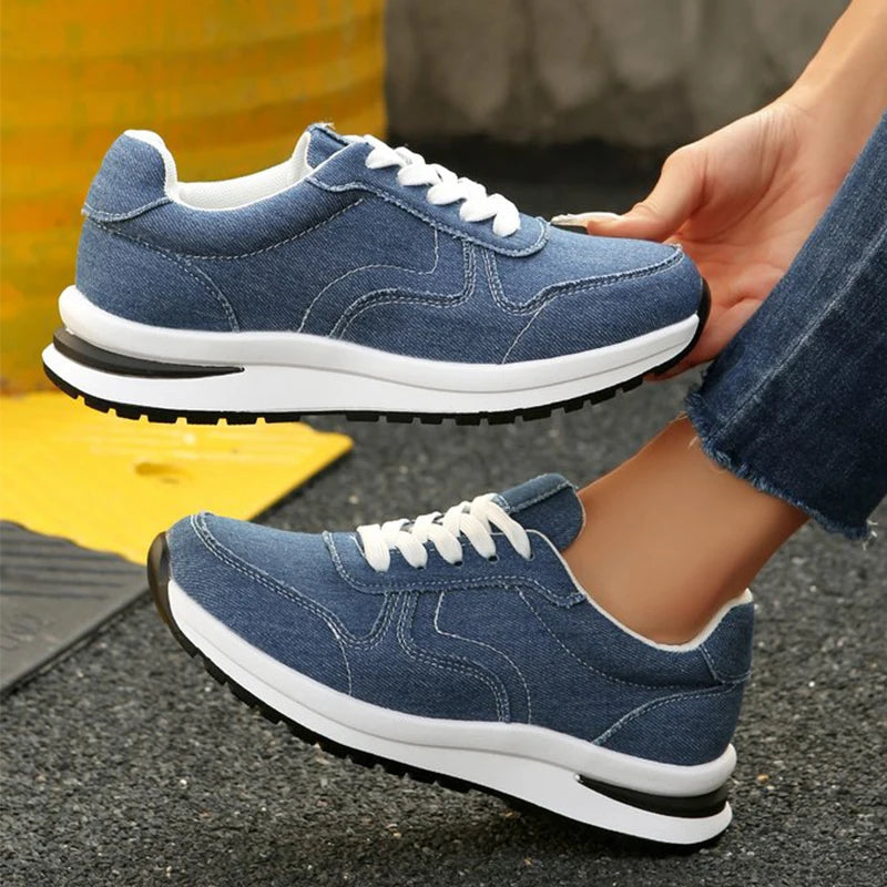 Comfortable Platform Denim Sneakers