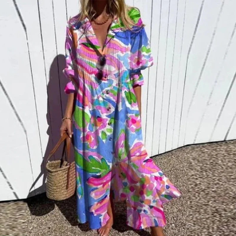 Radiant Collared Maxi Dress