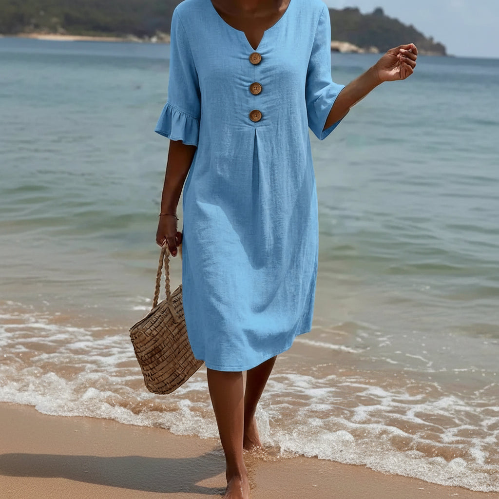 Elegant Casual Linen Midi Dresses