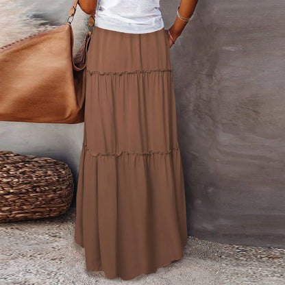 Timeless High Waist Long Skirt with Elegant Movement