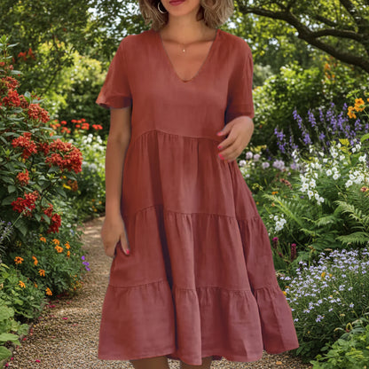 Cotton Linen Casual Swing Dresses