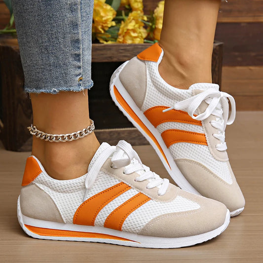 Striped Mesh Casual Sneakers