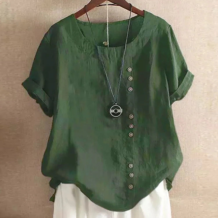 Elegant Streetwear Cotton Linen Tops