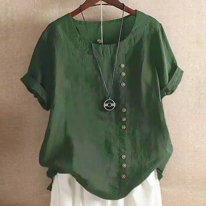 Elegant Streetwear Cotton Linen Tops