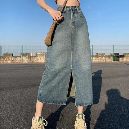 High Waist Slit Maxi Skirt with Timeless A-Line Shape
