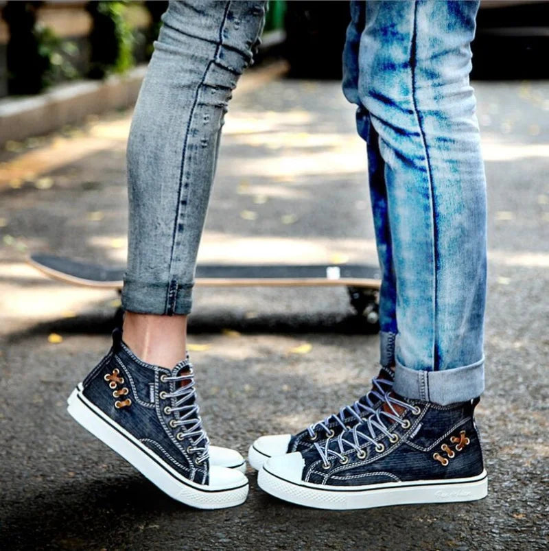 High Top Denim Canvas Sneakers
