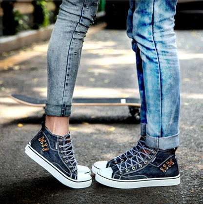 High Top Denim Canvas Sneakers