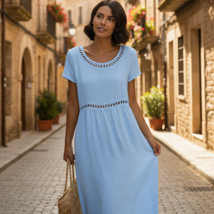 Short Sleeve Vacation Midi Dresses