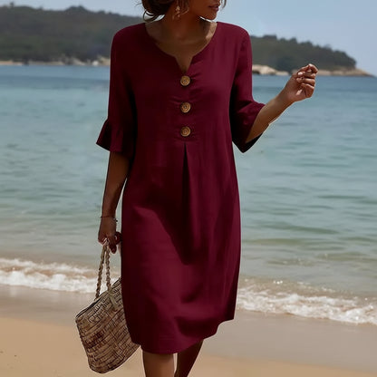 Elegant Casual Linen Midi Dresses