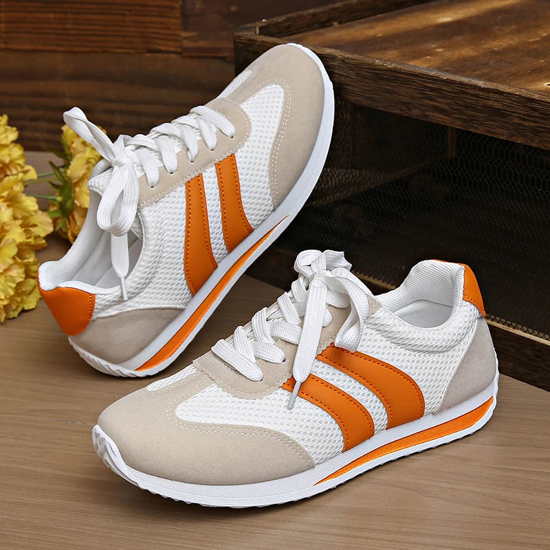 Striped Mesh Casual Sneakers
