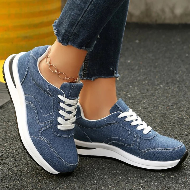 Comfortable Platform Denim Sneakers