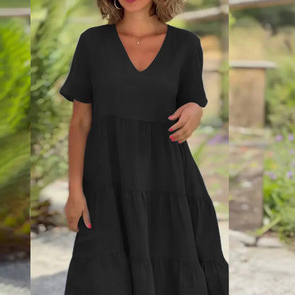 Cotton Linen Casual Swing Dresses