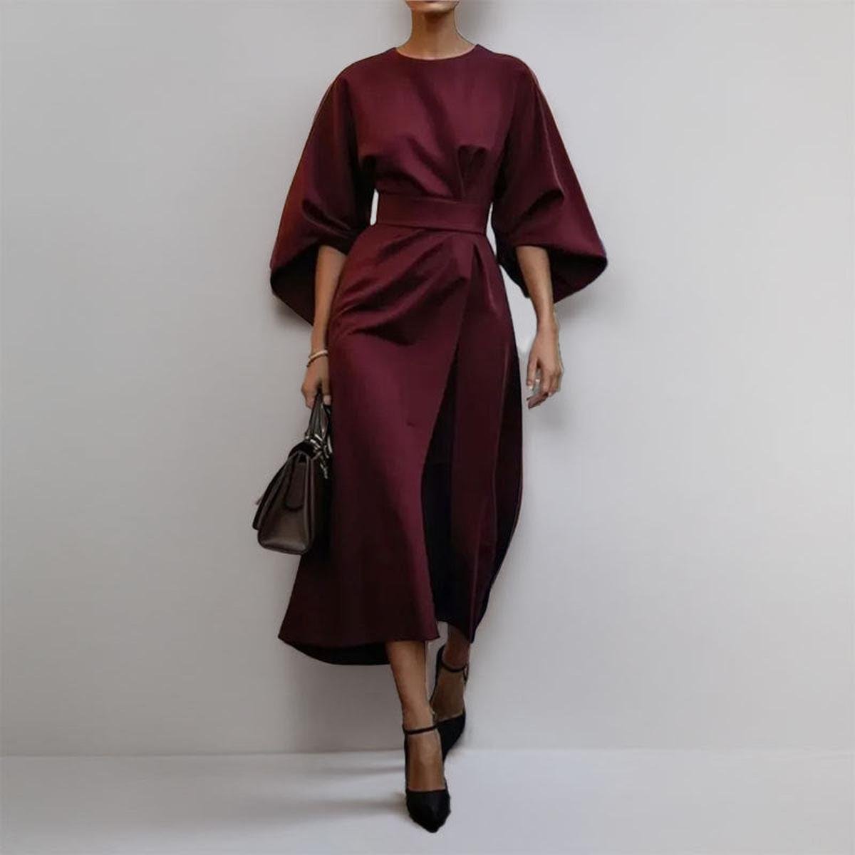 Silky Batwing Maxi Dress