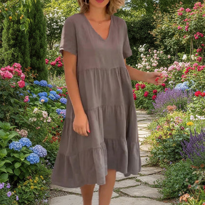 Cotton Linen Casual Swing Dresses