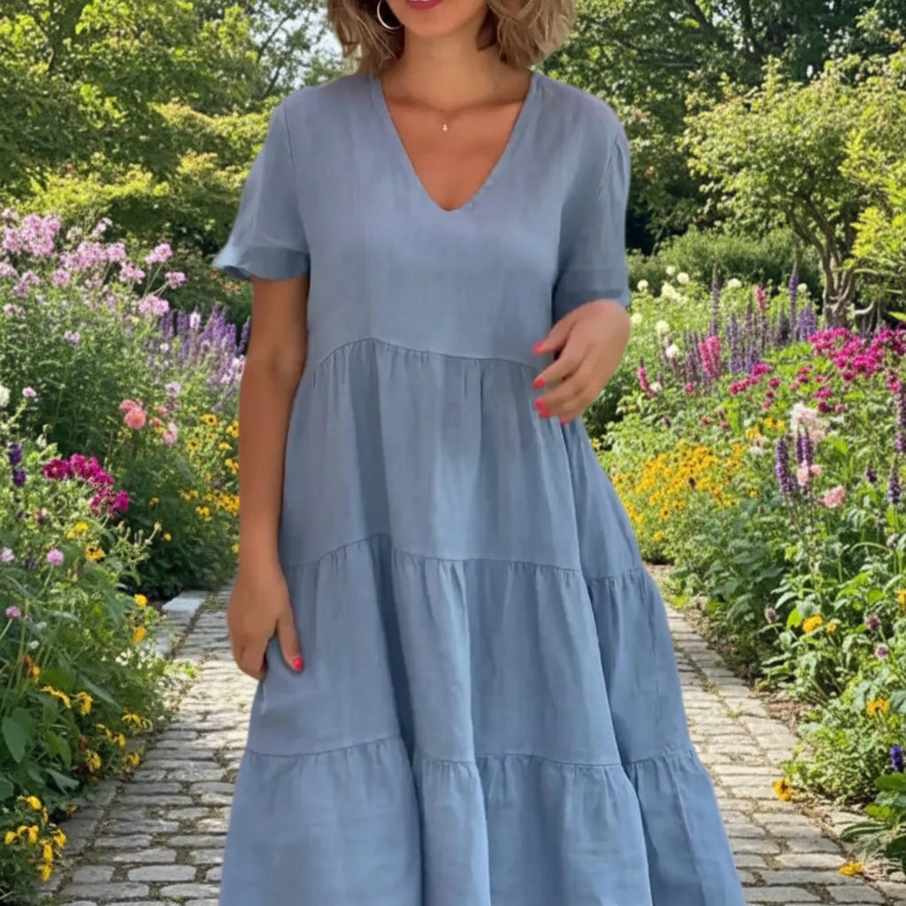 Cotton Linen Casual Swing Dresses