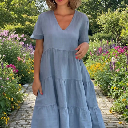 Cotton Linen Casual Swing Dresses