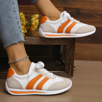 Striped Mesh Casual Sneakers