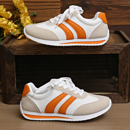 Striped Mesh Casual Sneakers
