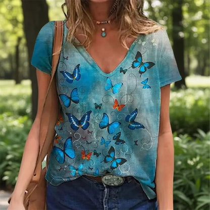 V Neck Casual Summer T Shirts