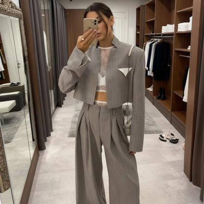 Crisp Pinstripe Blazer