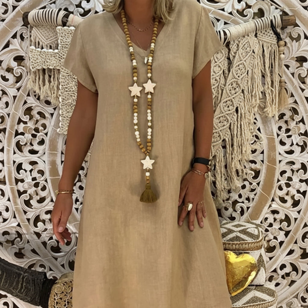 Boho Cotton Linen Midi Dresses