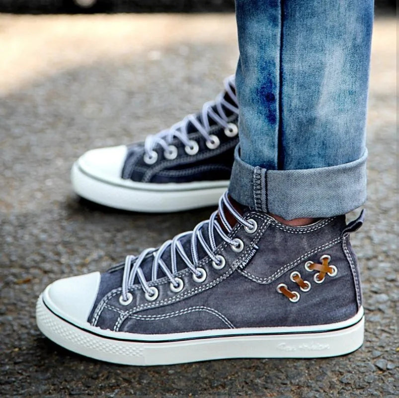 High Top Denim Canvas Sneakers