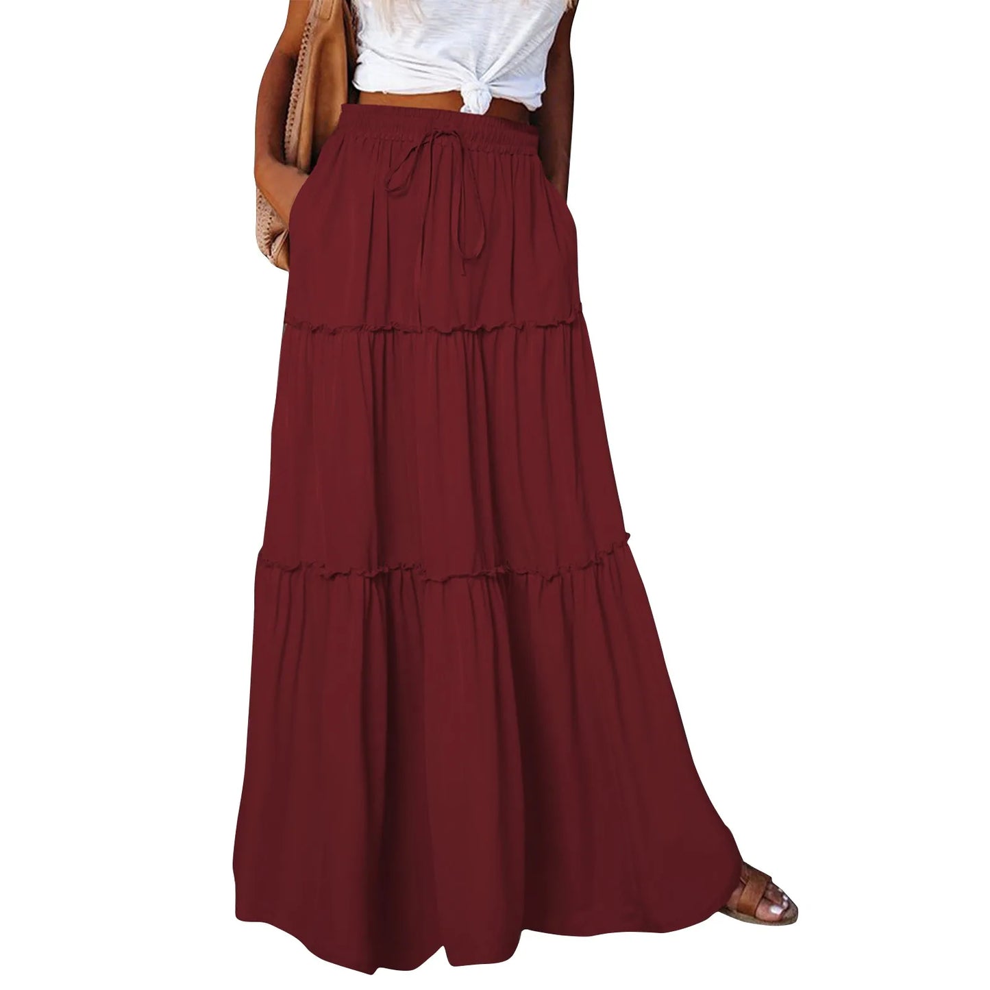 Timeless High Waist Long Skirt with Elegant Movement