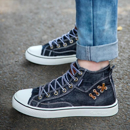 High Top Denim Canvas Sneakers