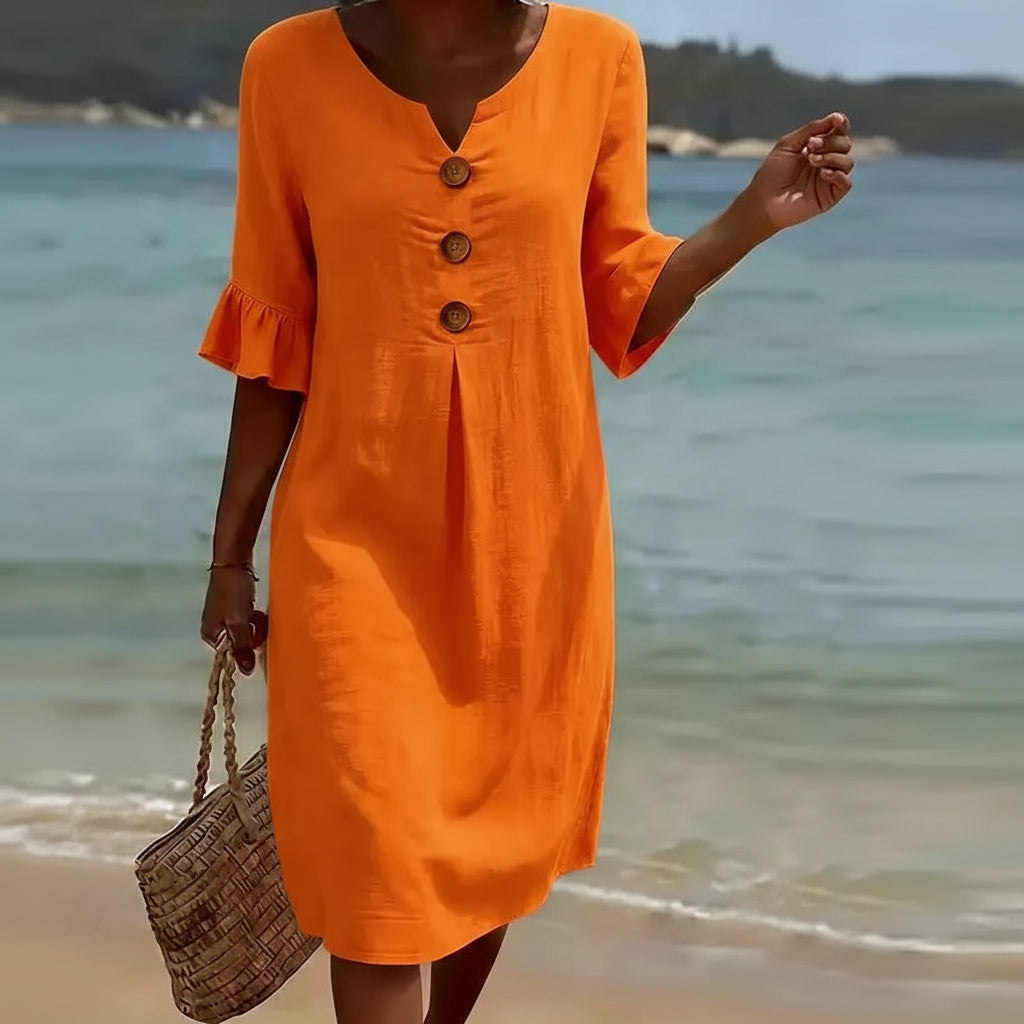 Elegant Casual Linen Midi Dresses