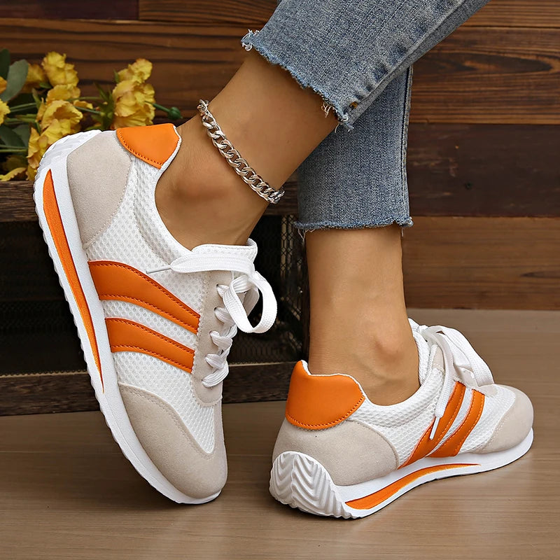 Striped Mesh Casual Sneakers