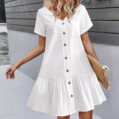 Short Sleeve Casual Tunic Dresses