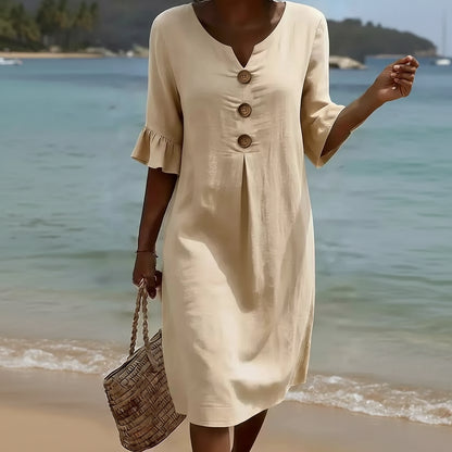 Elegant Casual Linen Midi Dresses