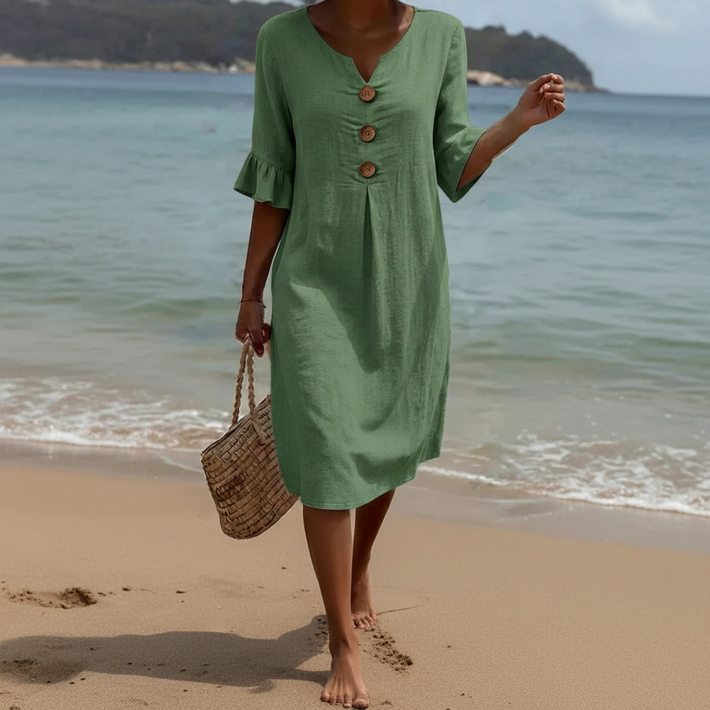 Elegant Casual Linen Midi Dresses