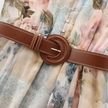 Boho V Neck Lantern Sleeve Dress