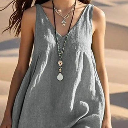 Sleeveless V Neck Beach Dresses