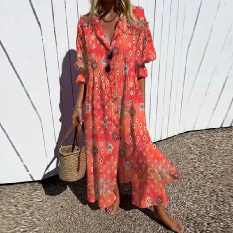 Radiant Collared Maxi Dress