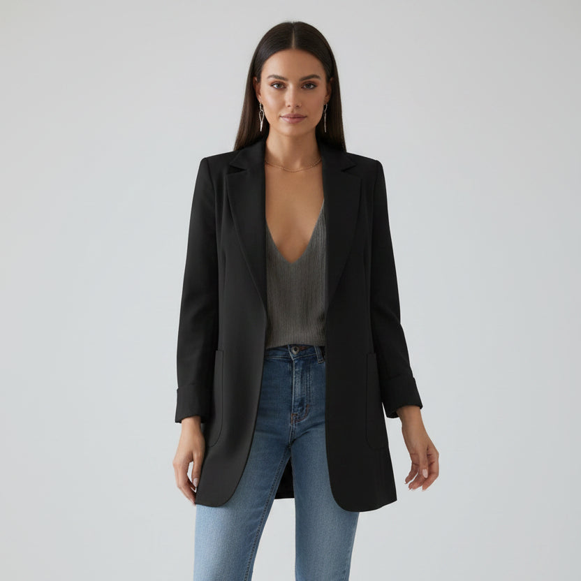 Lightweight Linen Blazer Open Front