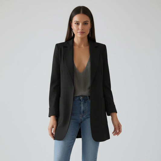 Lightweight Linen Blazer Open Front