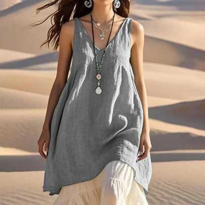 Sleeveless V Neck Beach Dresses