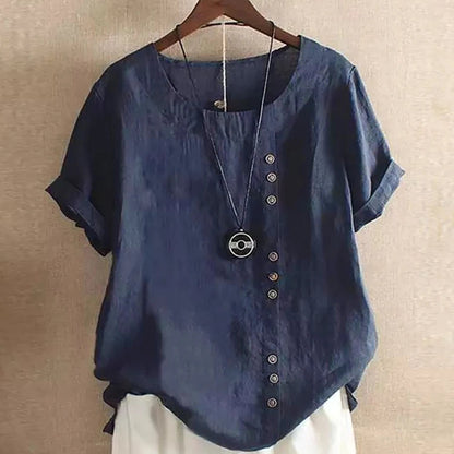 Elegant Streetwear Cotton Linen Tops