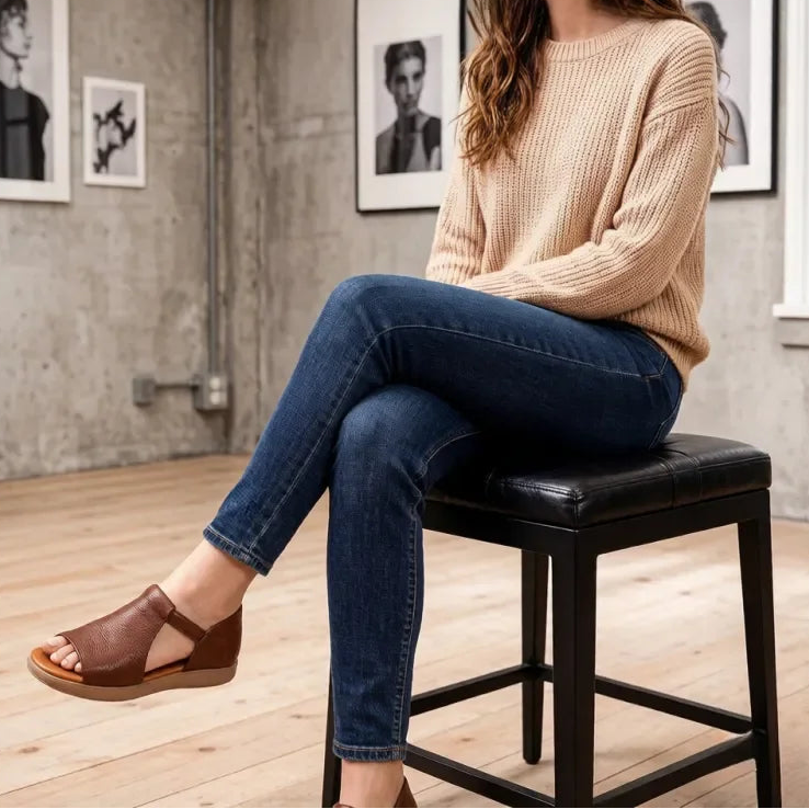 Open Toe T Strap Sandals