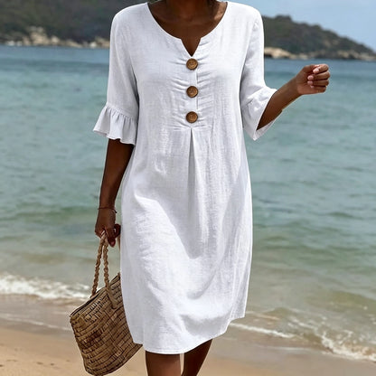 Elegant Casual Linen Midi Dresses