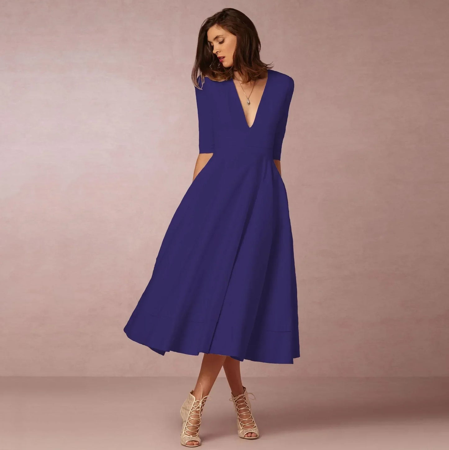 Sleek Ivory Midi Dress