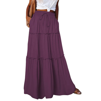 Timeless High Waist Long Skirt with Elegant Movement