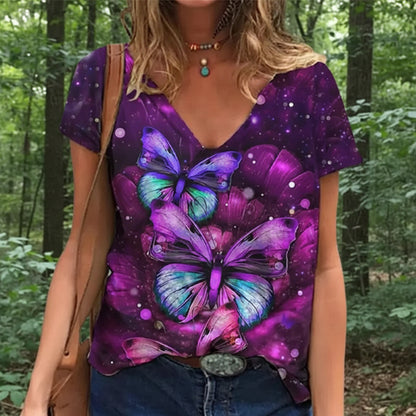 V Neck Casual Summer T Shirts