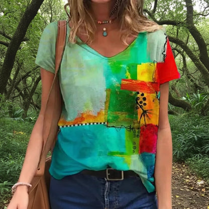 V Neck Casual Summer T Shirts
