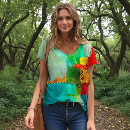 V Neck Casual Summer T Shirts