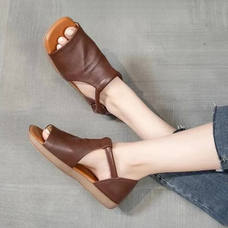 Open Toe T Strap Sandals