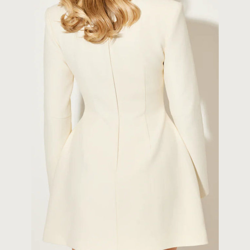 Sleek Coat Dress Sculpted Neckline